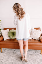 Load image into Gallery viewer, No Stopping Us Now Novelty Knit Top In White
